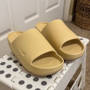 Nike Light Yellow Slide Sandals